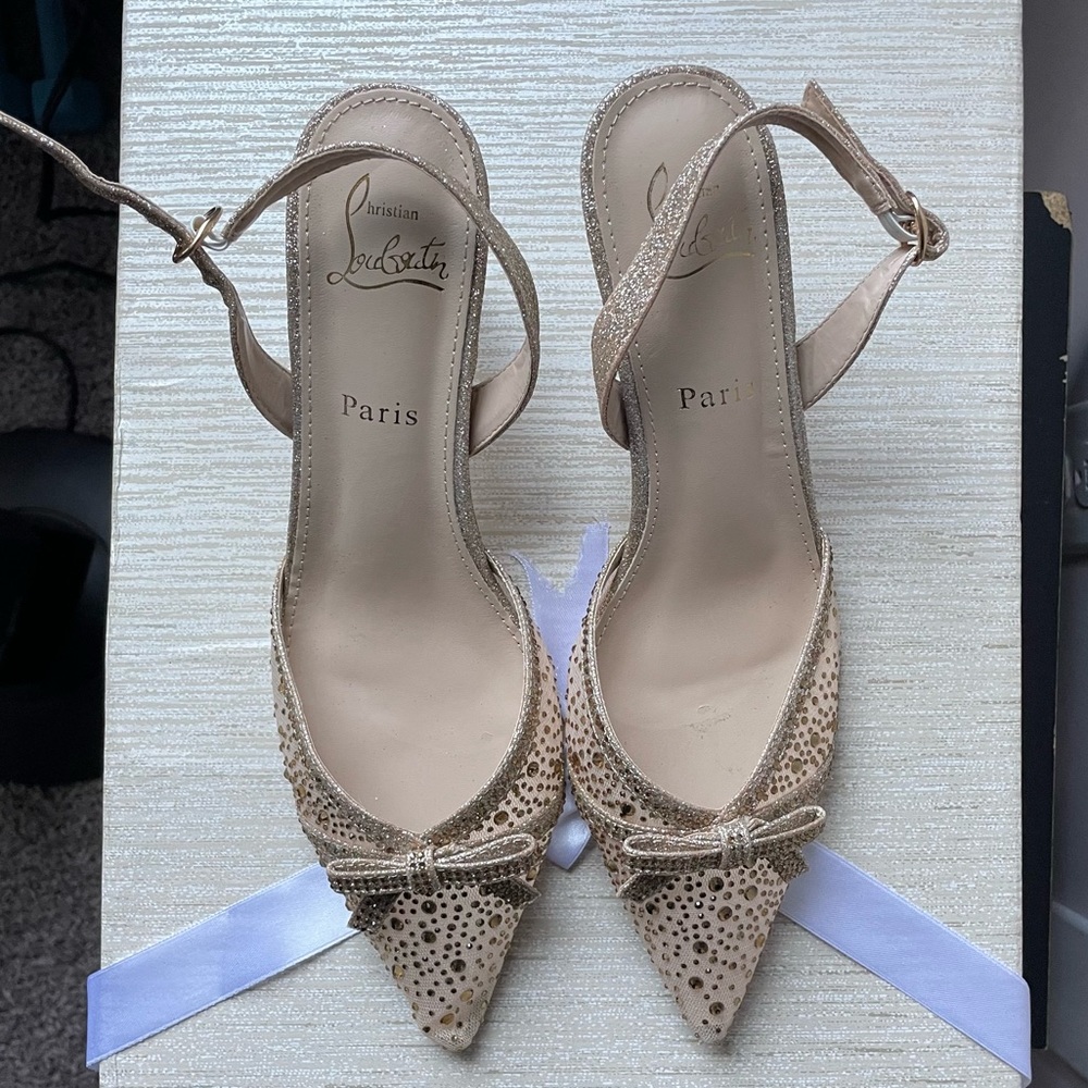 Christian Louboutin Kitten Heel Studded Shoes